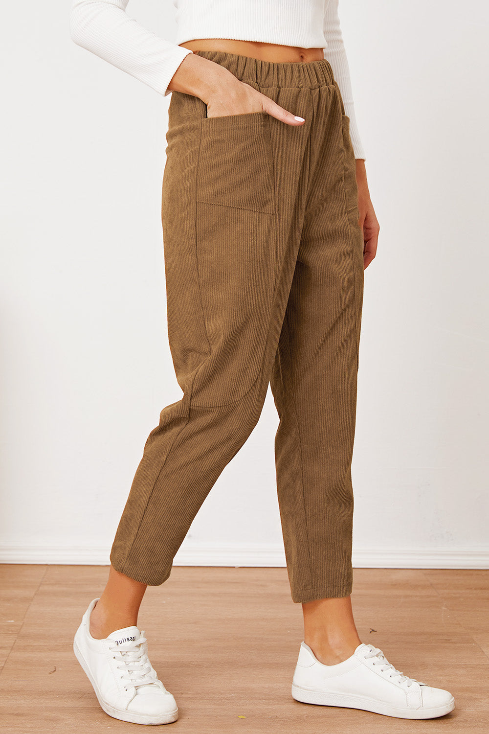 Outfit Flow - Pocketed Elastic Waist Pants