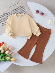 Children's Halloween Graphic Round Neck Top and Pants Set OutfitFlow