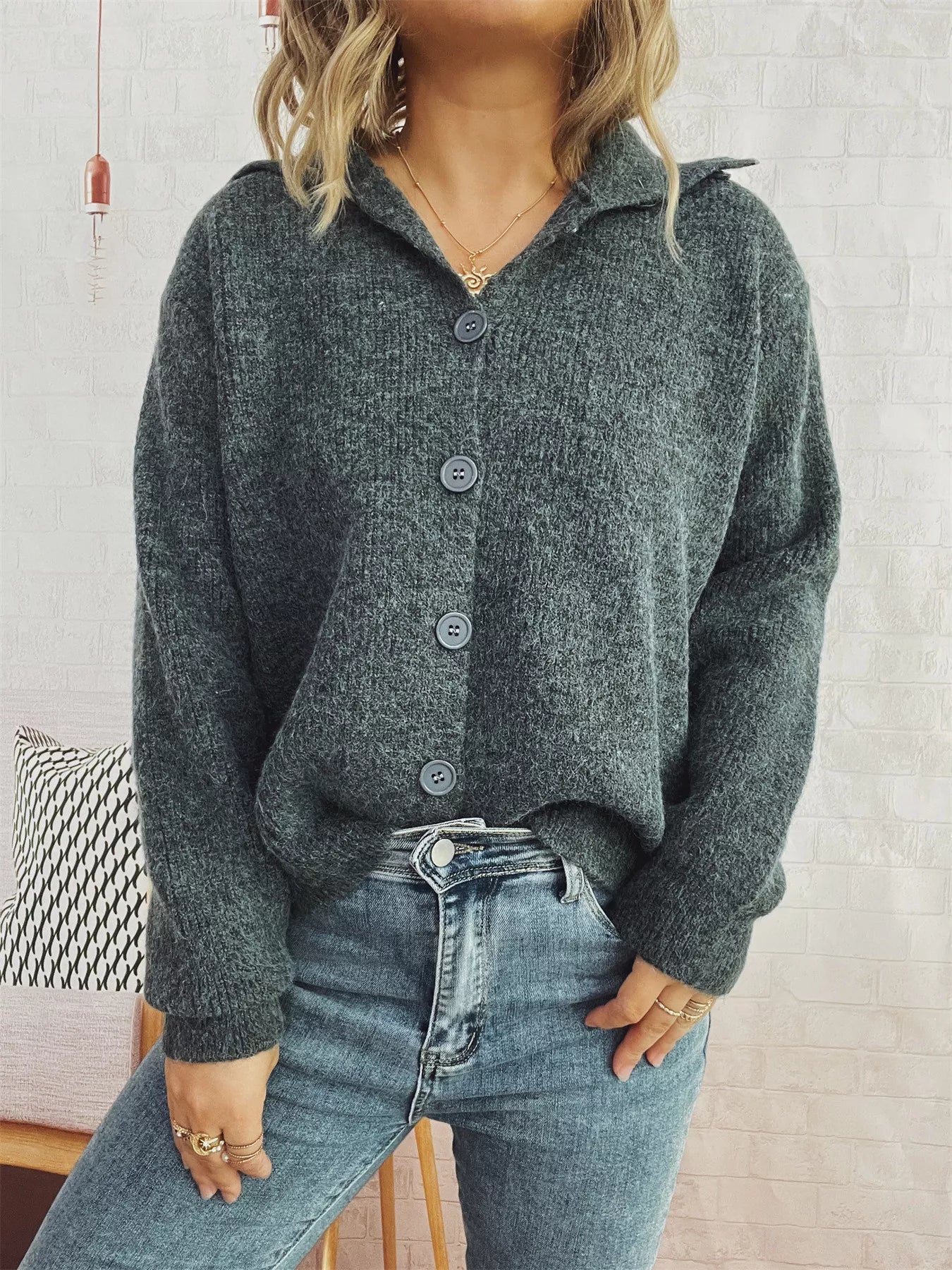Ribbed Button-Up Cardigan OutfitFlow