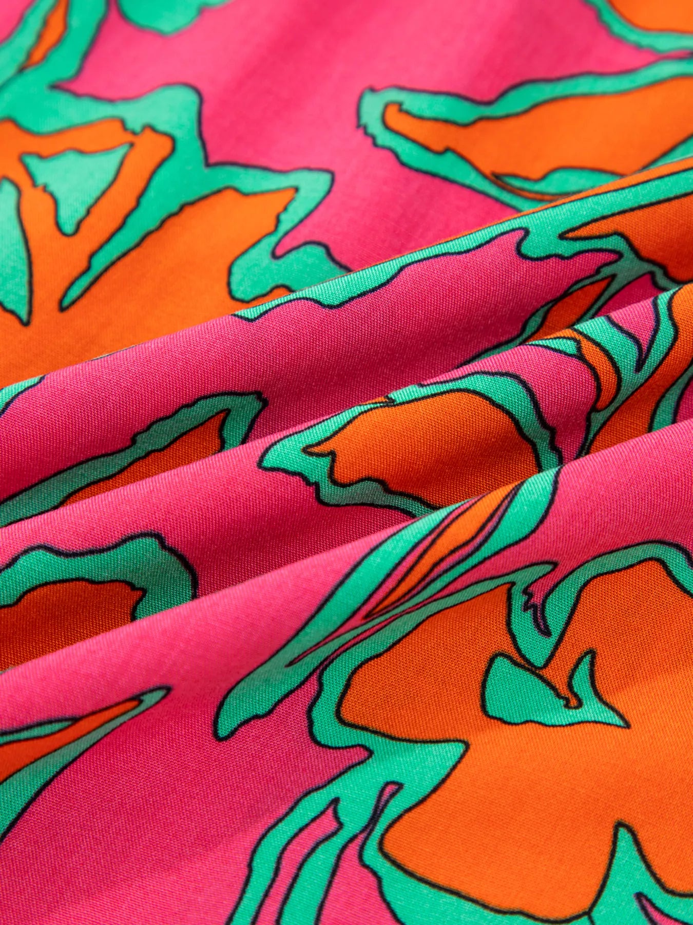 Floral Print Batwing Sleeve Buttoned Loose Fit Shirt OutfitFlow