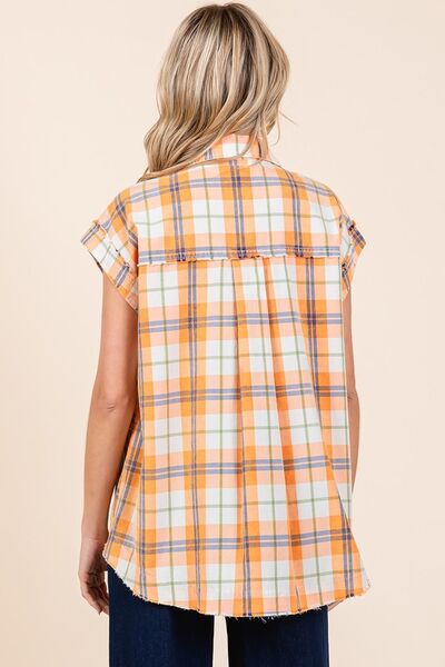 Mittoshop Mineral Wash Plaid Button Down Shirt OutfitFlow