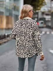 Leopard Print Button-Up Contrast Shacket OutfitFlow