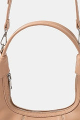 Fame Faux Leather Round Multi Panel Hand Bag OutfitFlow