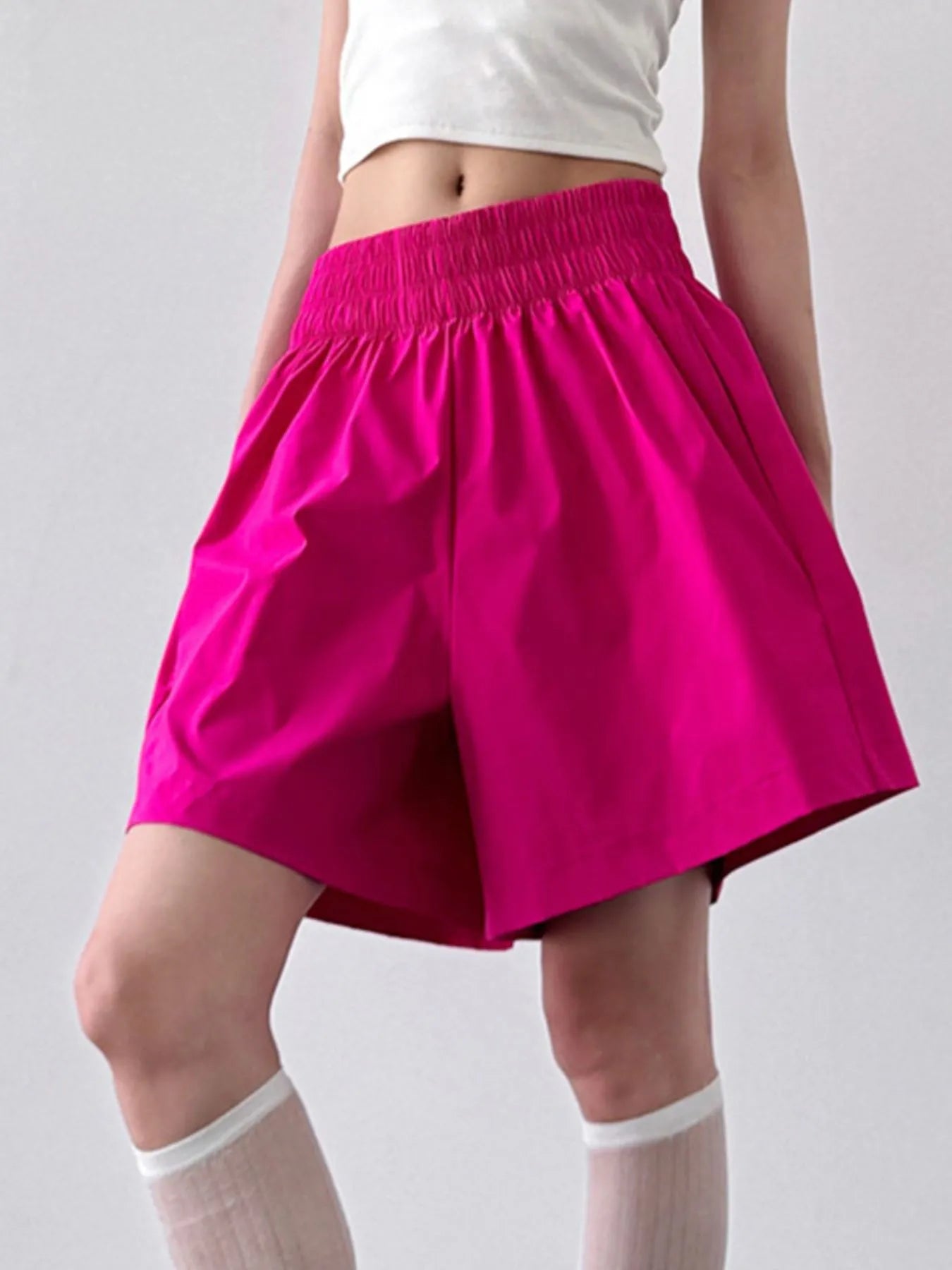 Smocked Wide-Leg Shorts OutfitFlow