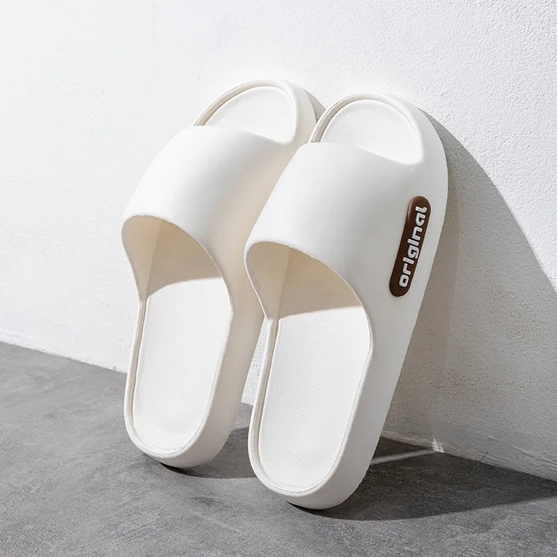 Open Toe Flats Slippers White OutfitFlow
