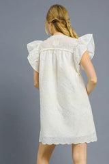 Umgee Scalloped Hem Embroidered Mini Dress OutfitFlow