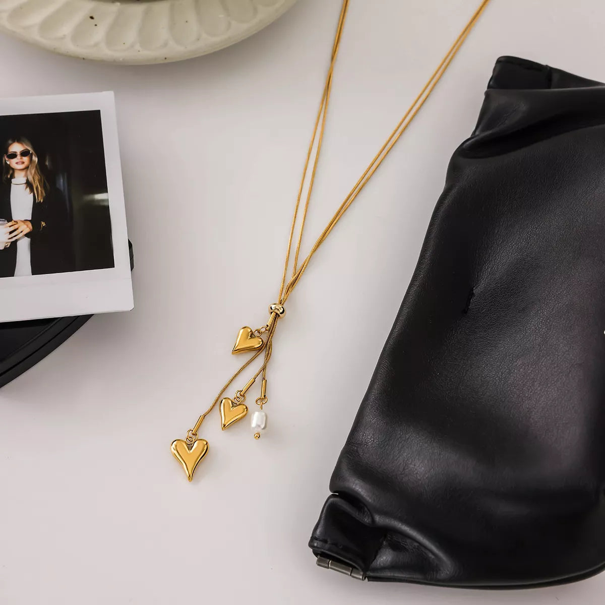 18K Gold-Plated Double Layered Heart Necklace OutfitFlow