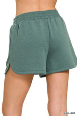 Zenana Scuba Elastic Waistband Dolphin Shorts OutfitFlow
