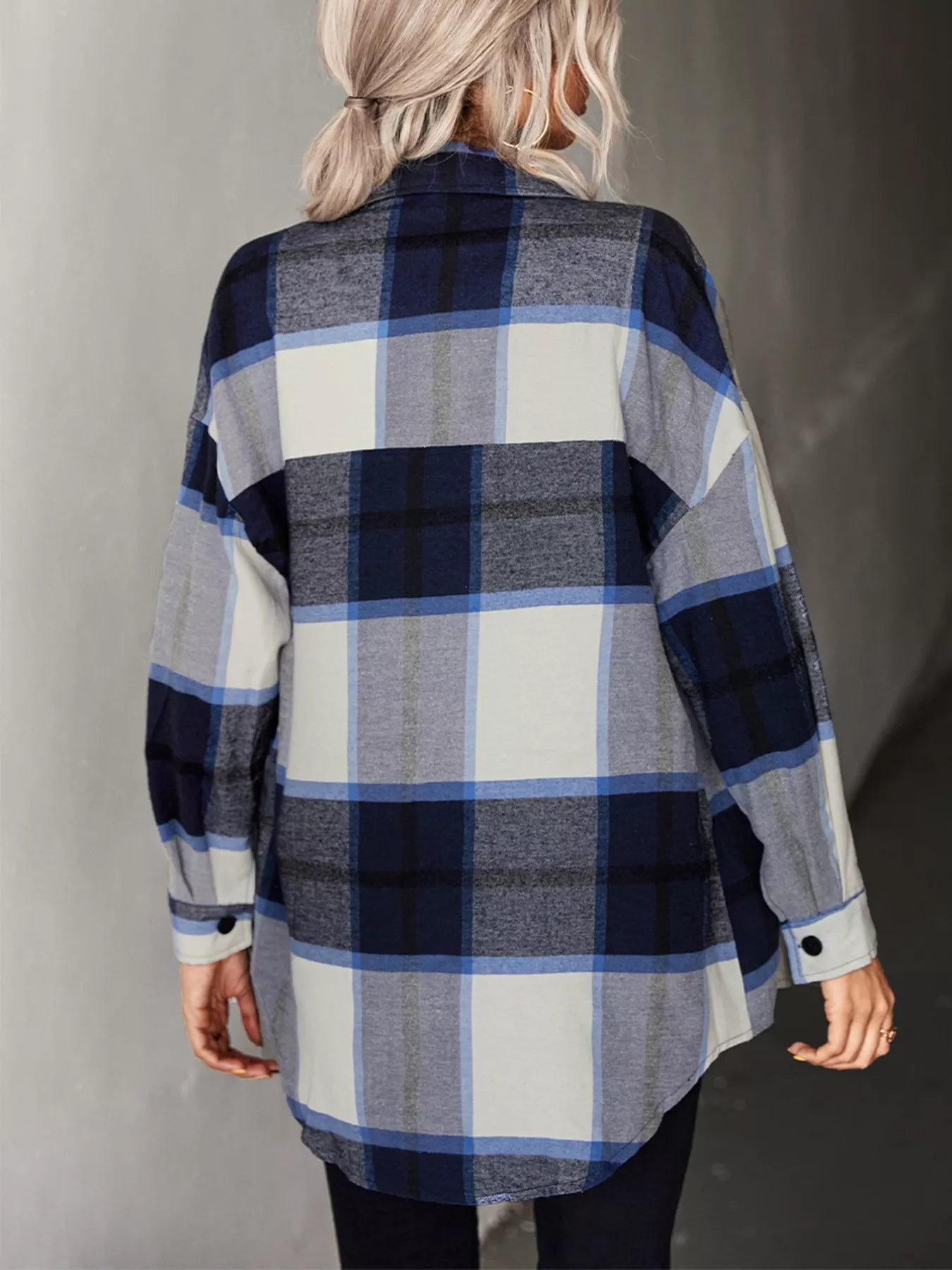Plaid Button-Down Long Sleeve Shirt OutfitFlow