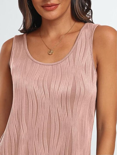 Round Neck Wide Strap Tank OutfitFlow