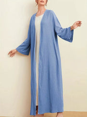 Open Front Long Sleeve Longline Cardigan OutfitFlow