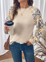 Geometric Pattern Long Sleeve T-Shirt OutfitFlow