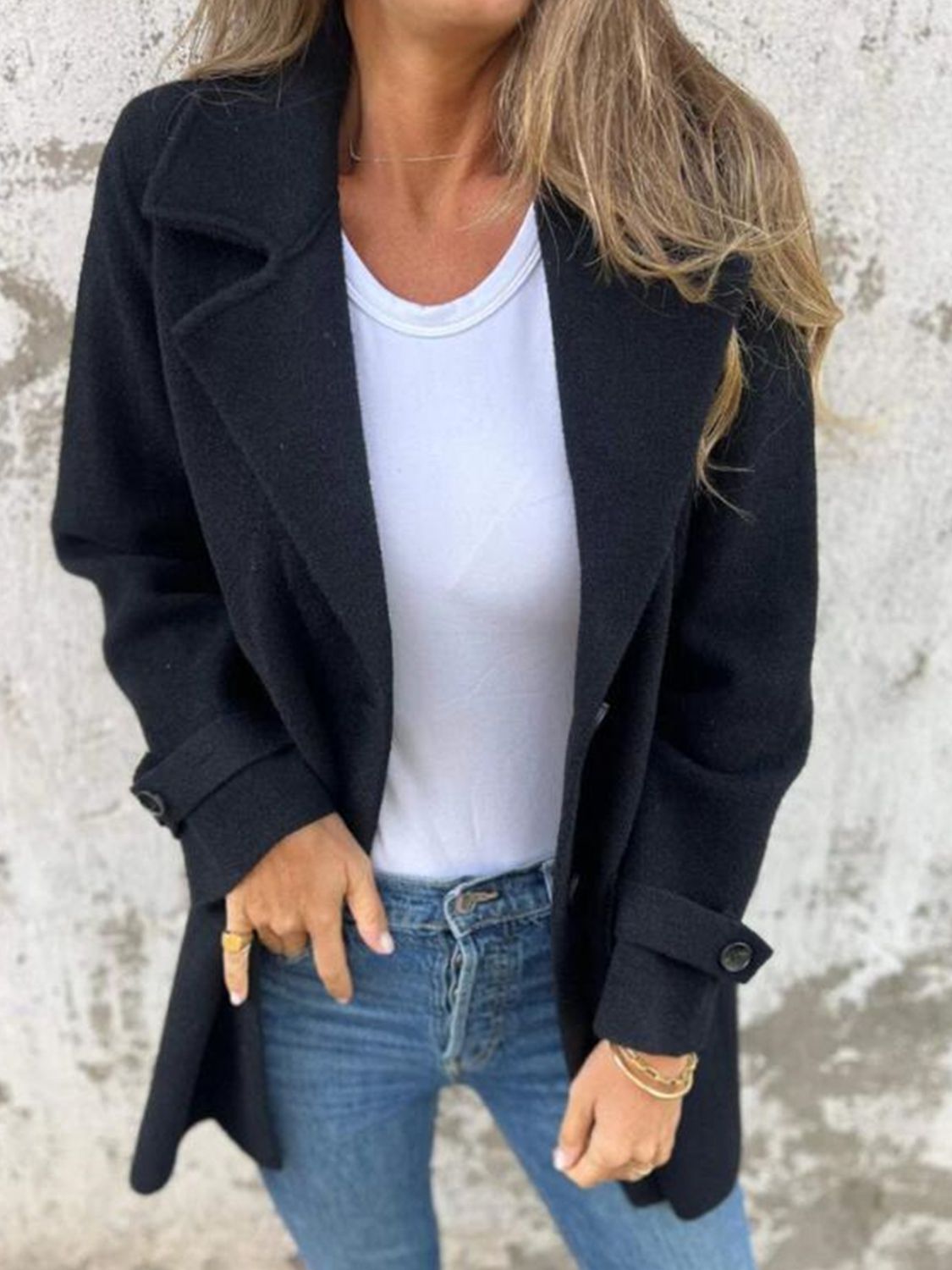 Outfit Flow - Full Size Single-Breasted Long Sleeve Jacket