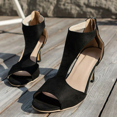 Peep Toe Block Heels Sandals OutfitFlow