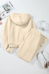 Long Sleeve Hooded Top and Pants Active Set