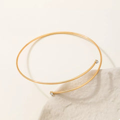 Delicate Gold Wire Upper Arm Bracelet OutfitFlow