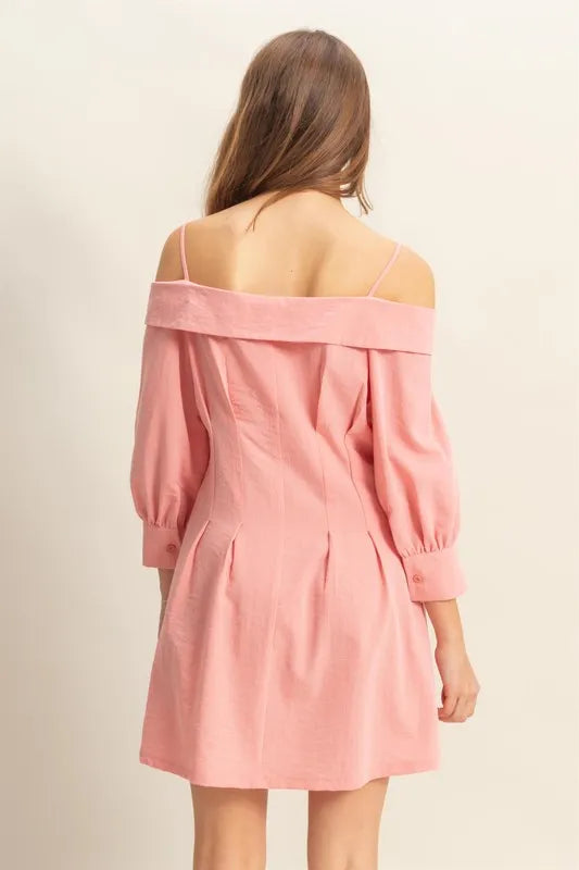 HYFVE Button Down Spaghetti Strap Mini Dress with Pockets OutfitFlow