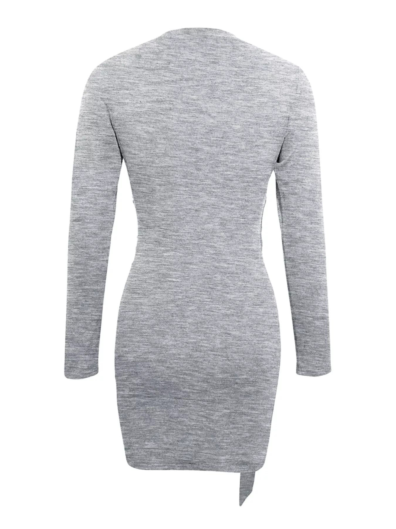 Round Neck Long Sleeve Bodycon Dress OutfitFlow