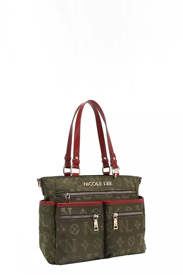 Nicole Lee USA Multi-Compartment Convertible Tote Bag Trendsi