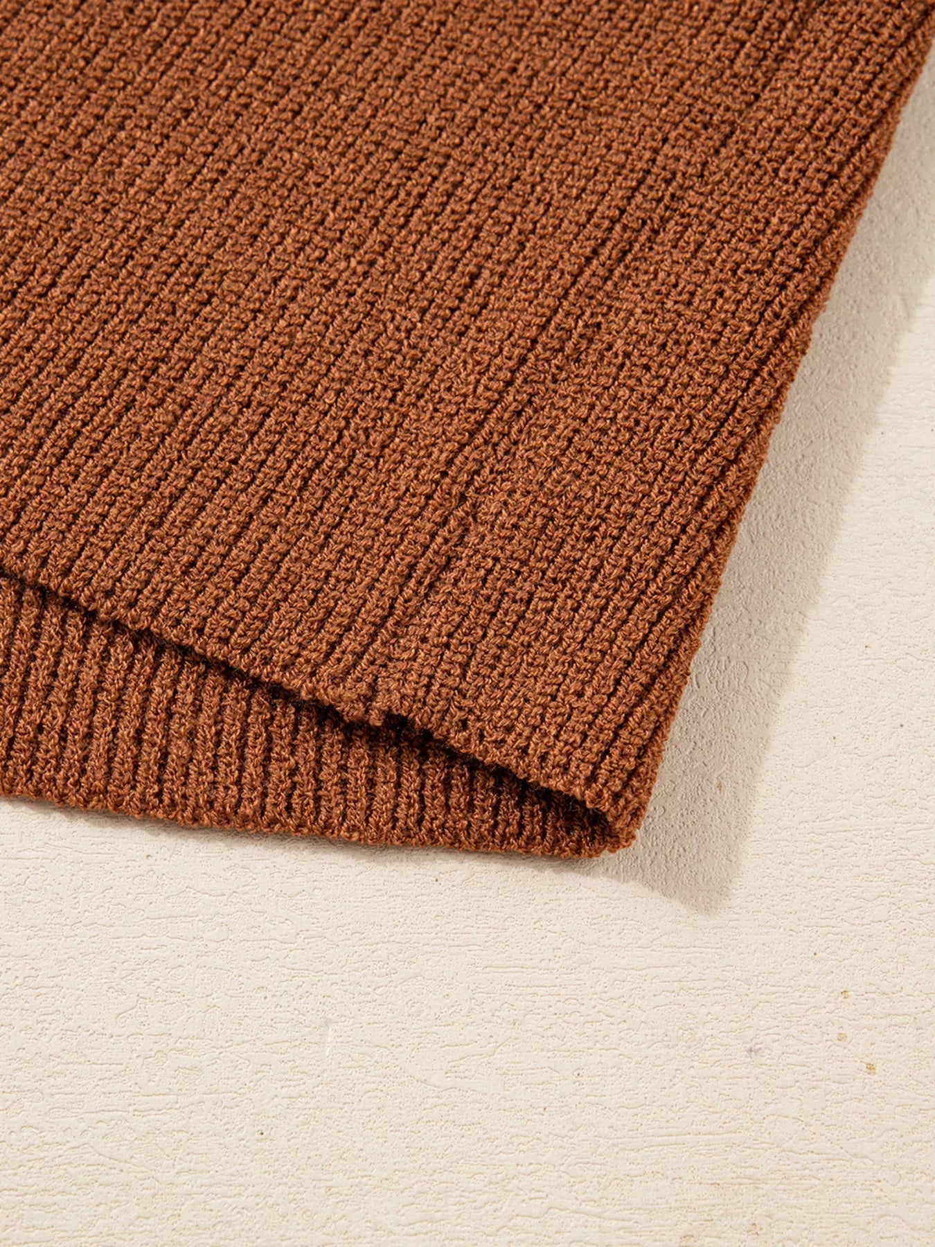 Contrast Knit V Neckline Cardigan OutfitFlow