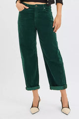 RISEN High Rise Crop Barrel Cordurory Pants OutfitFlow