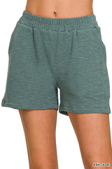 Zenana Cotton Slub Short Pants OutfitFlow