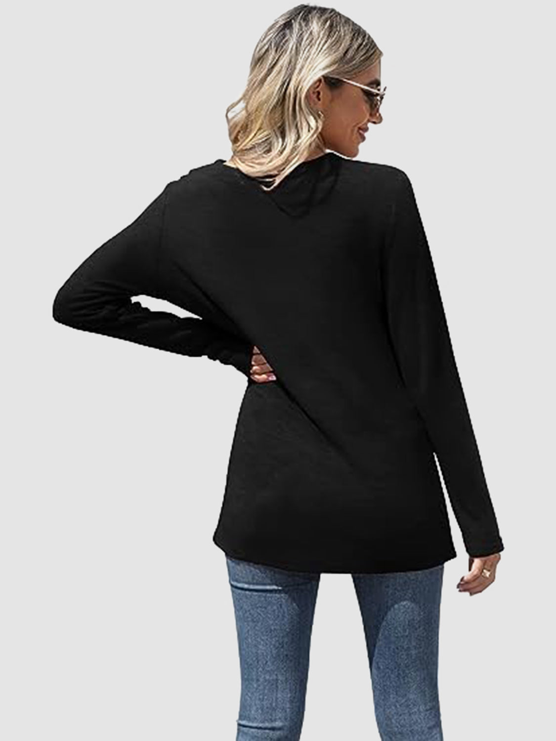 Outfit Flow - Lace Detail V-Neck Long Sleeve T-Shirt