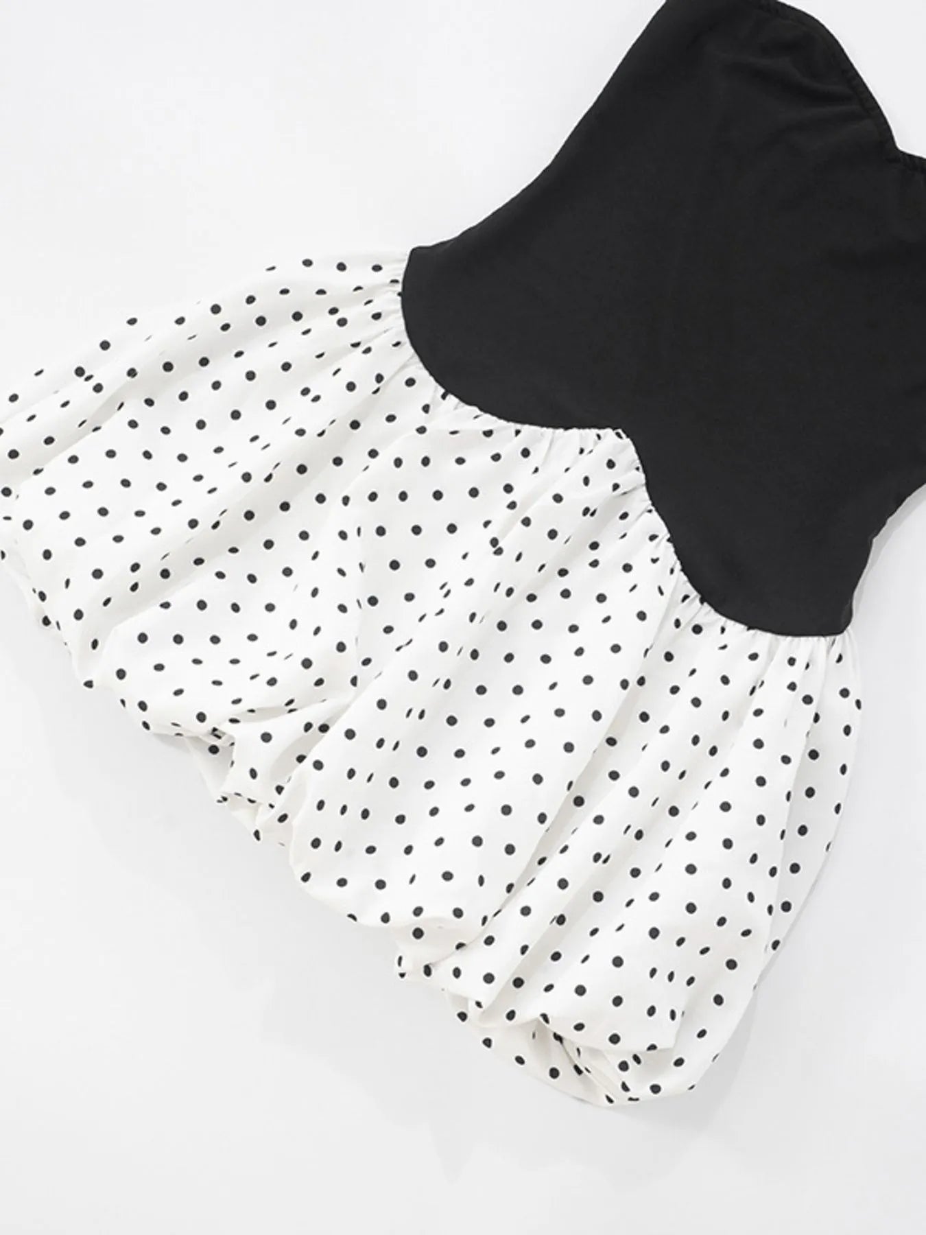 Sweetheart Neck Polka Dot Tube Mini Dress OutfitFlow
