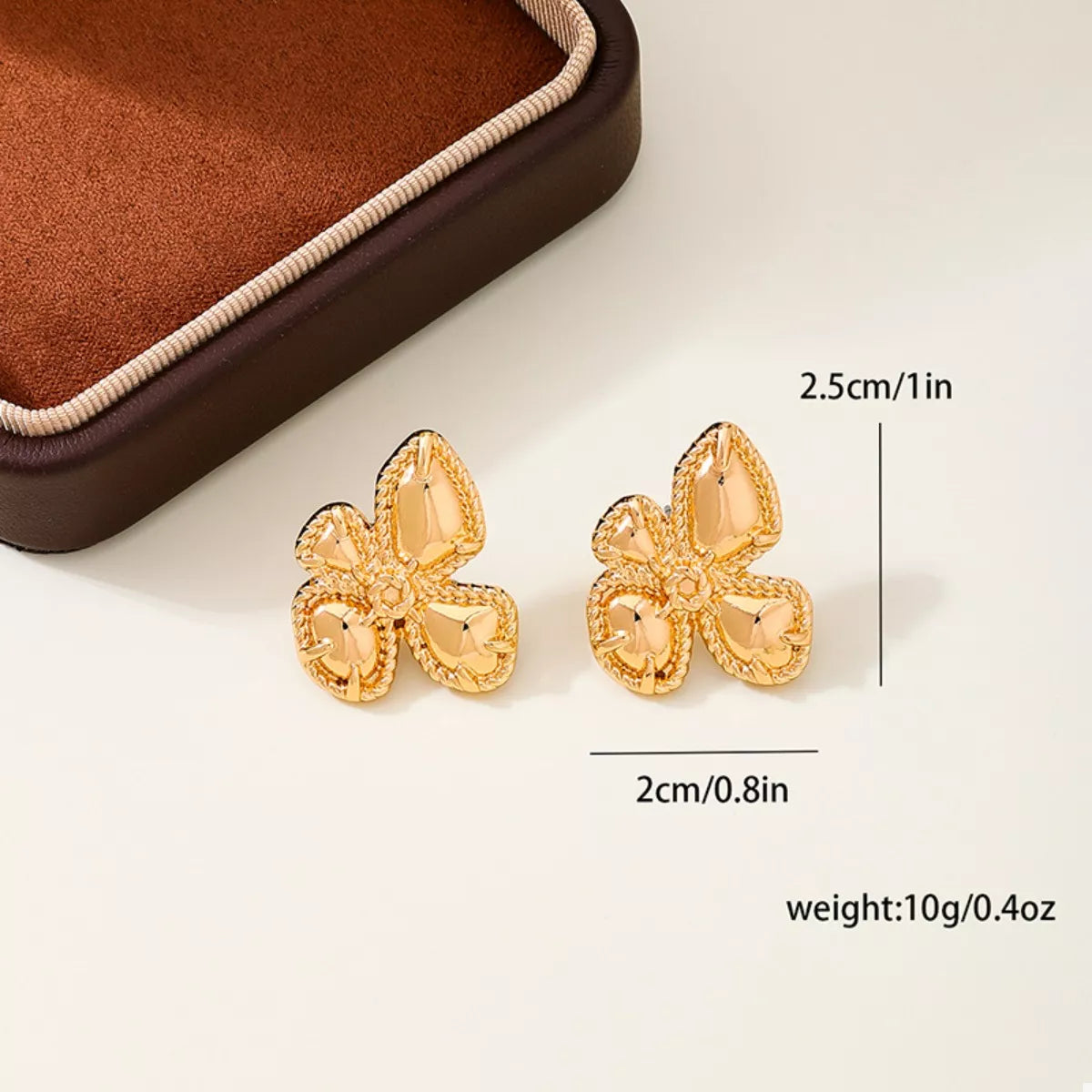 18K Gold-Plated Alloy Flower Stud Earrings OutfitFlow