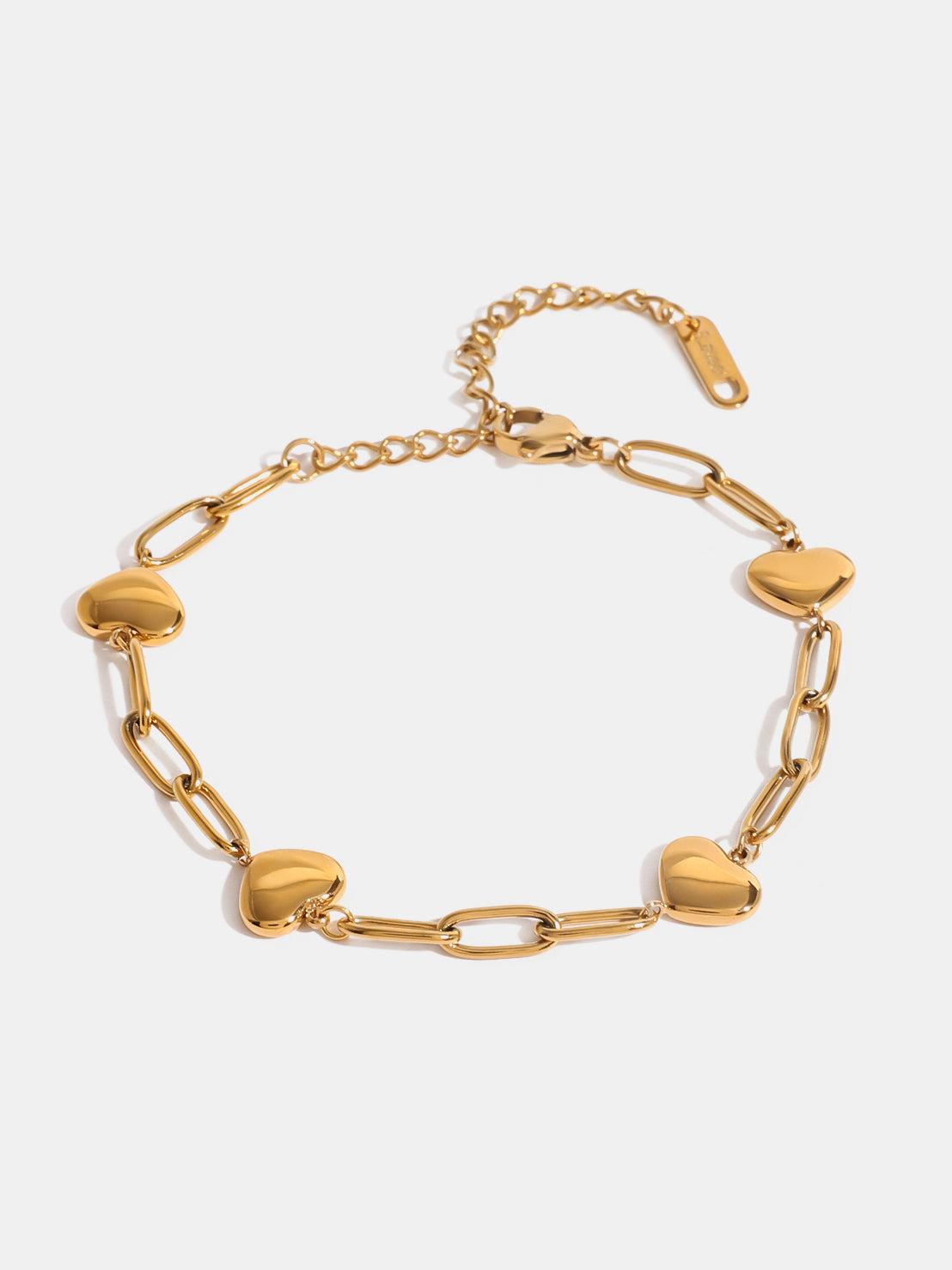 Outfit Flow - 18K Gold-Plated Stainless Steel Heart Bracelet