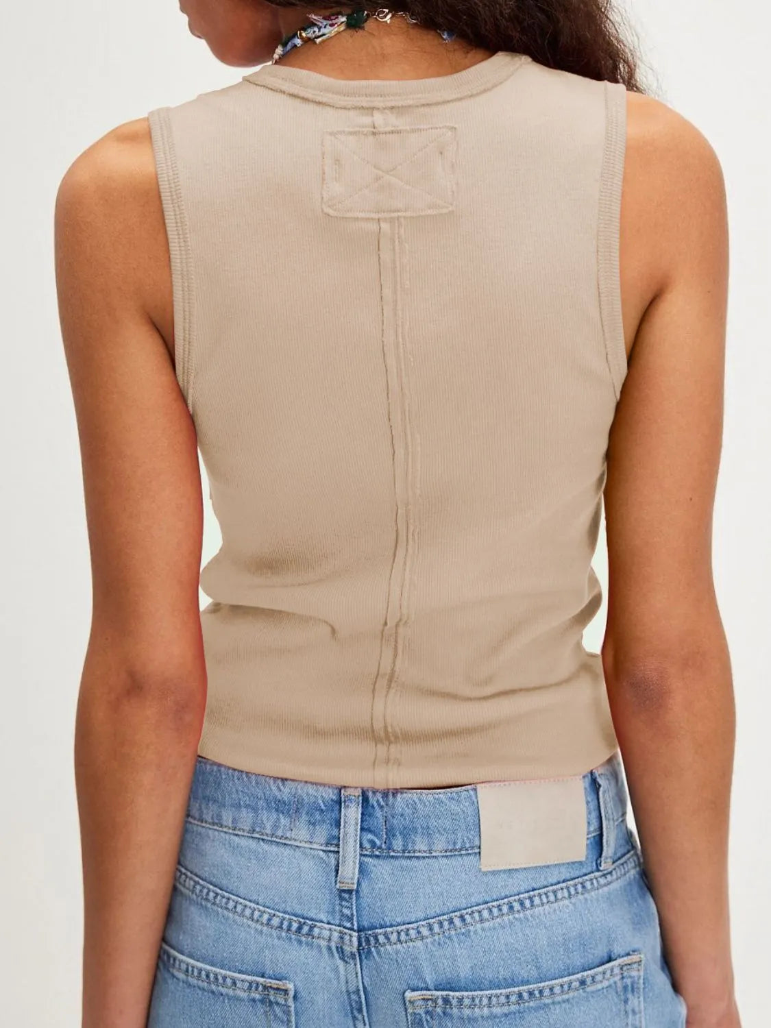 V-Neck Wide Strap Tank OutfitFlow