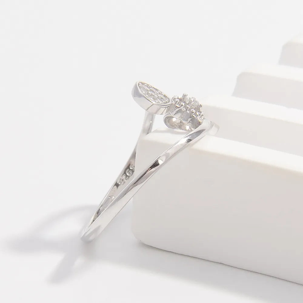 925 Sterling Silver Inlaid Zircon Ring OutfitFlow