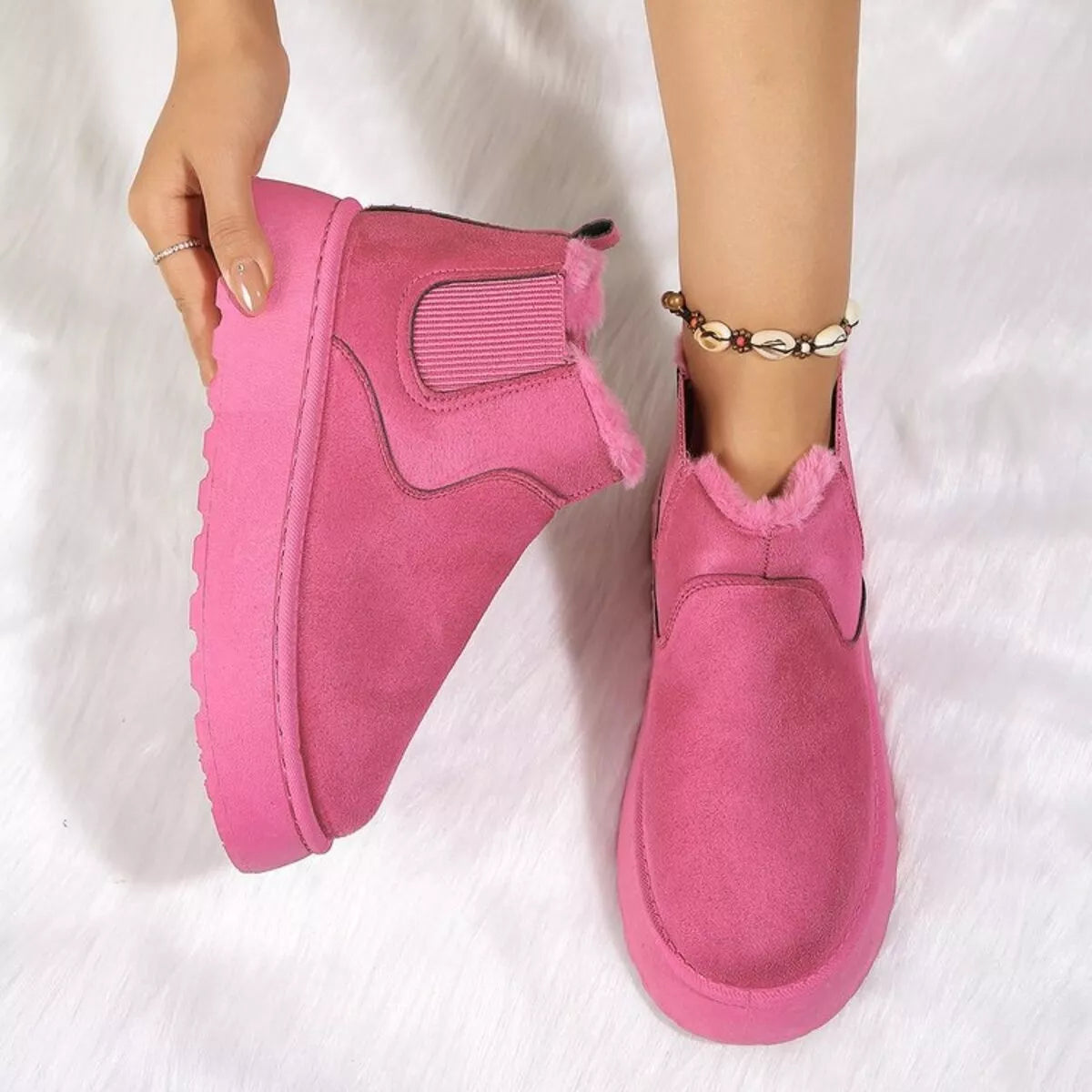 Round Toe Platform Ankle Boots Trendsi