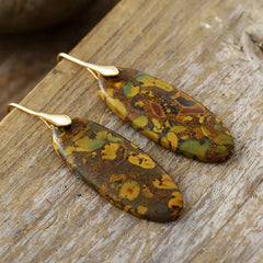 Natural Stone Copper Dangle Earrings OutfitFlow