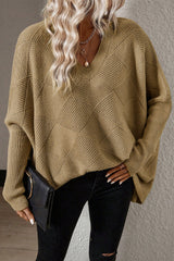 Outfit Flow - V-Neck Batwing Sleeve Sweater