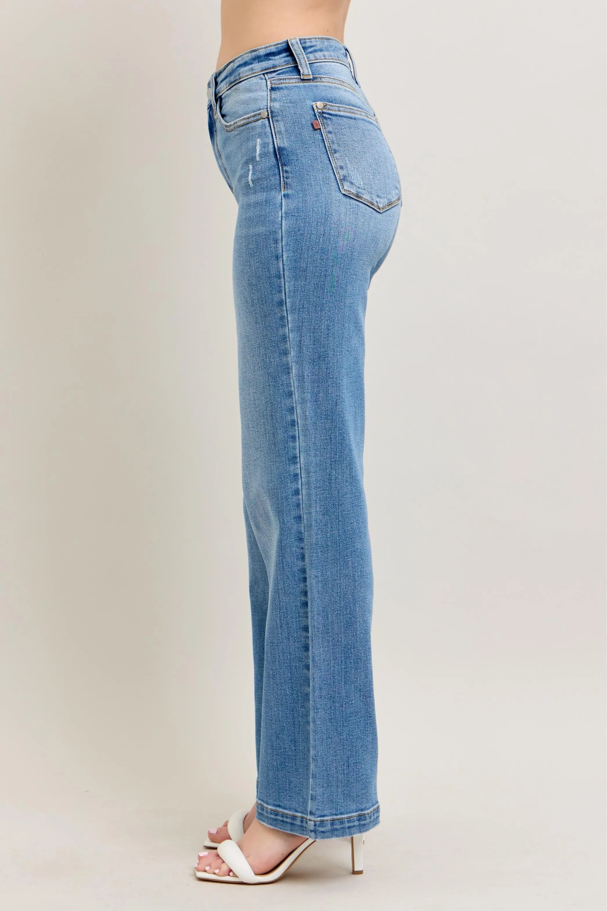 Judy Blue Full Size High Waist Straight Jeans Plus Size OutfitFlow
