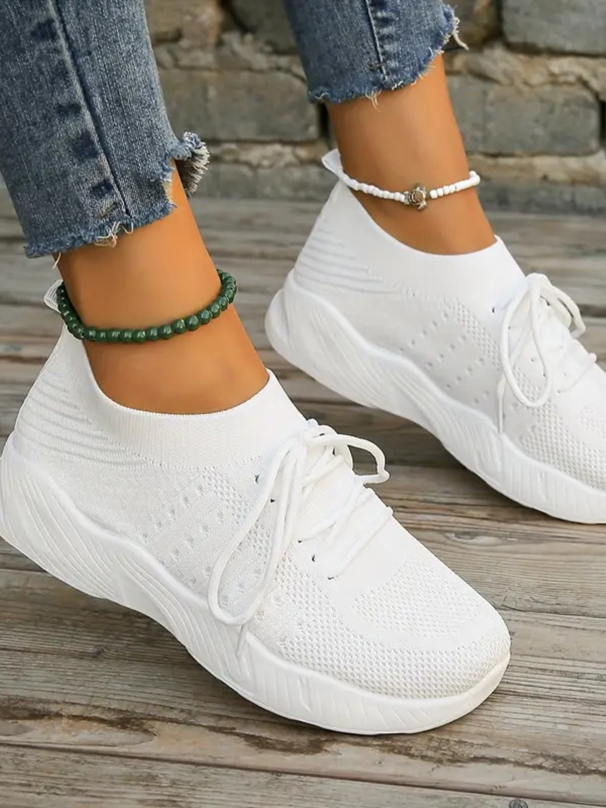 Mesh Round Toe Flat Athletic Sneakers