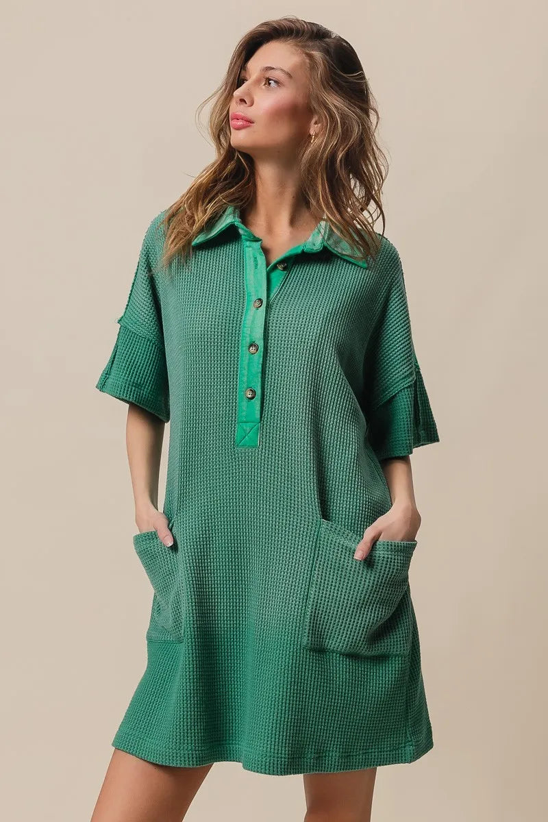 BiBi Dip Dye Mineral Washed Knit Dress OutfitFlow