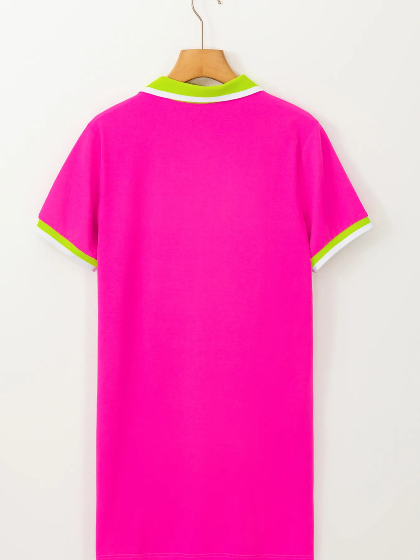 Contrast Trim Short Sleeve T-shirt Dress OutfitFlow