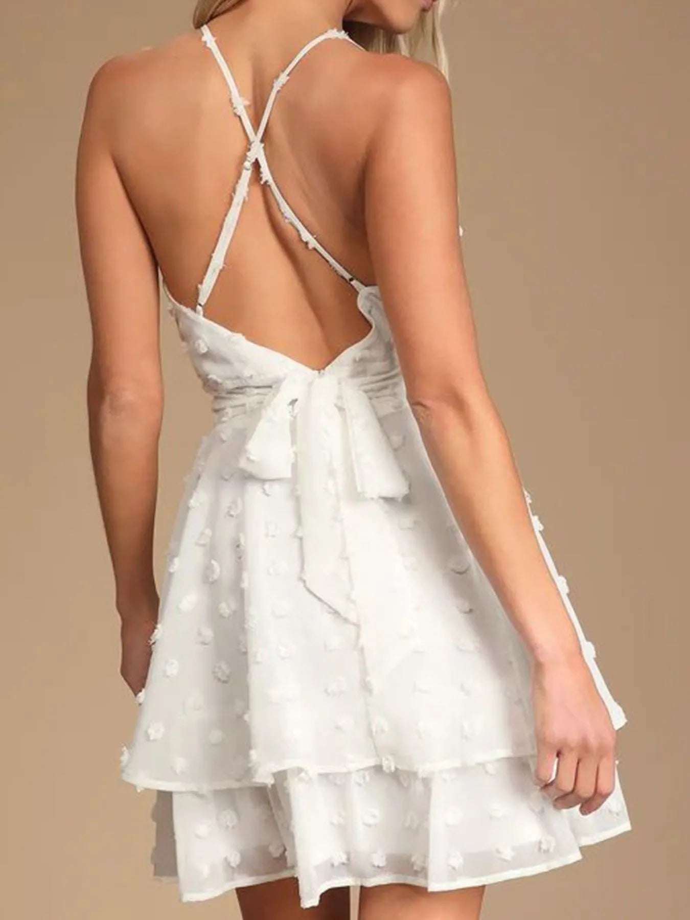 Swiss Dot V-Neck Cami Dress OutfitFlow