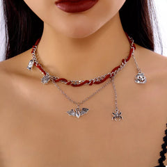 Halloween Double Layered Pendant Necklace OutfitFlow