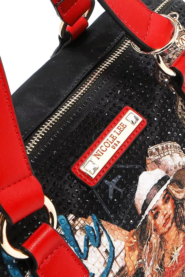 Nicole Lee USA Martha Travels Italy Wide Handbag with Rhinestones Trendsi