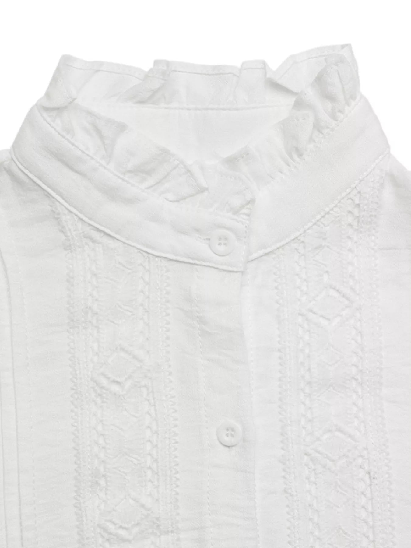 Lace Trim Long Sleeve Shirt OutfitFlow