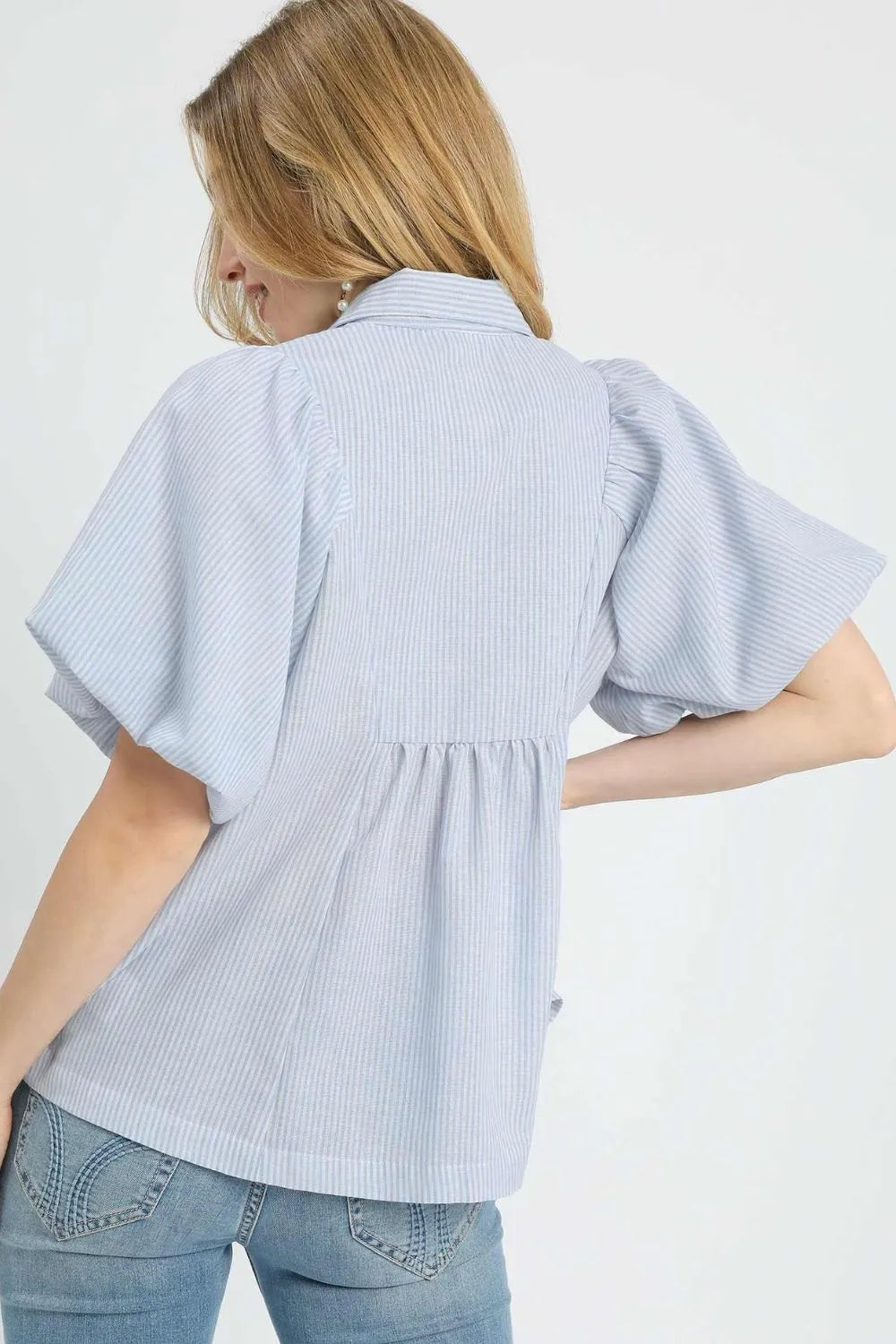 Umgee Smocked Puff Sleeve Blouse OutfitFlow