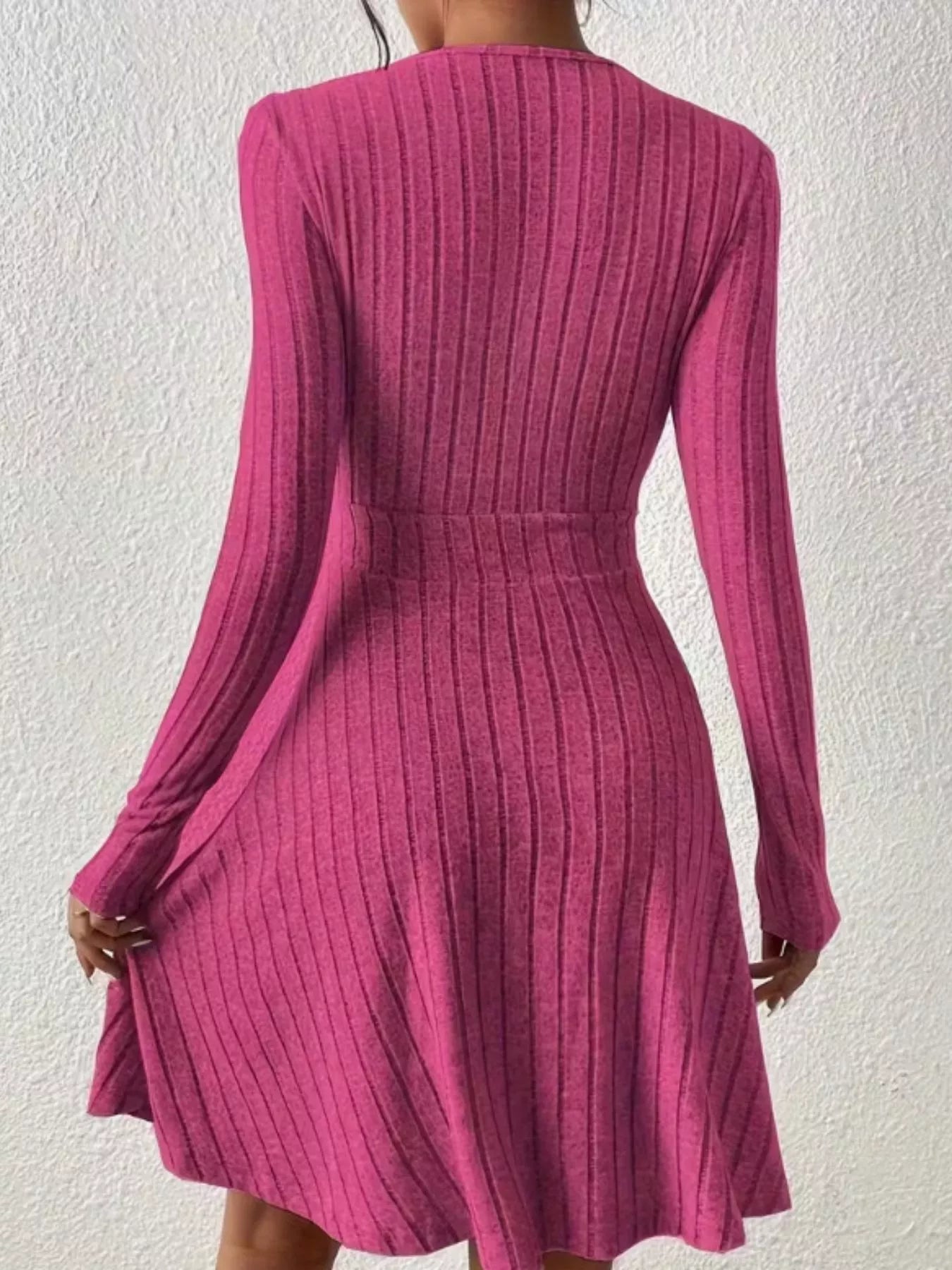 Ribbed Knit Wrap Mini Dress OutfitFlow