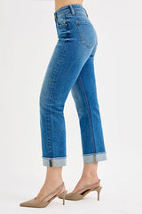 RISEN Full Size High Rise Boyfriend Fit Ankle Jeans Plus SIze OutfitFlow