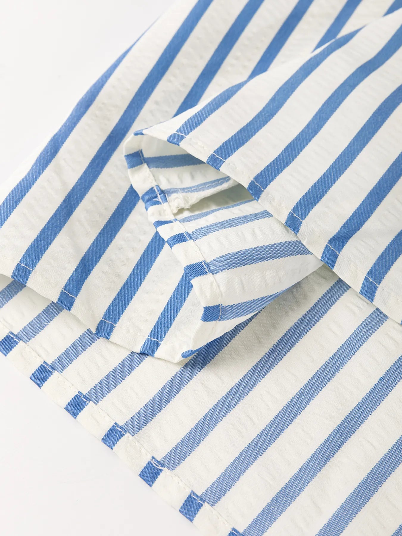 Stripe Knotted Sleeve Notched Shift Mini Dress OutfitFlow