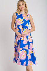 Umgee Full Size Floral Tiered Midi Tank Dress Plus Size OutfitFlow