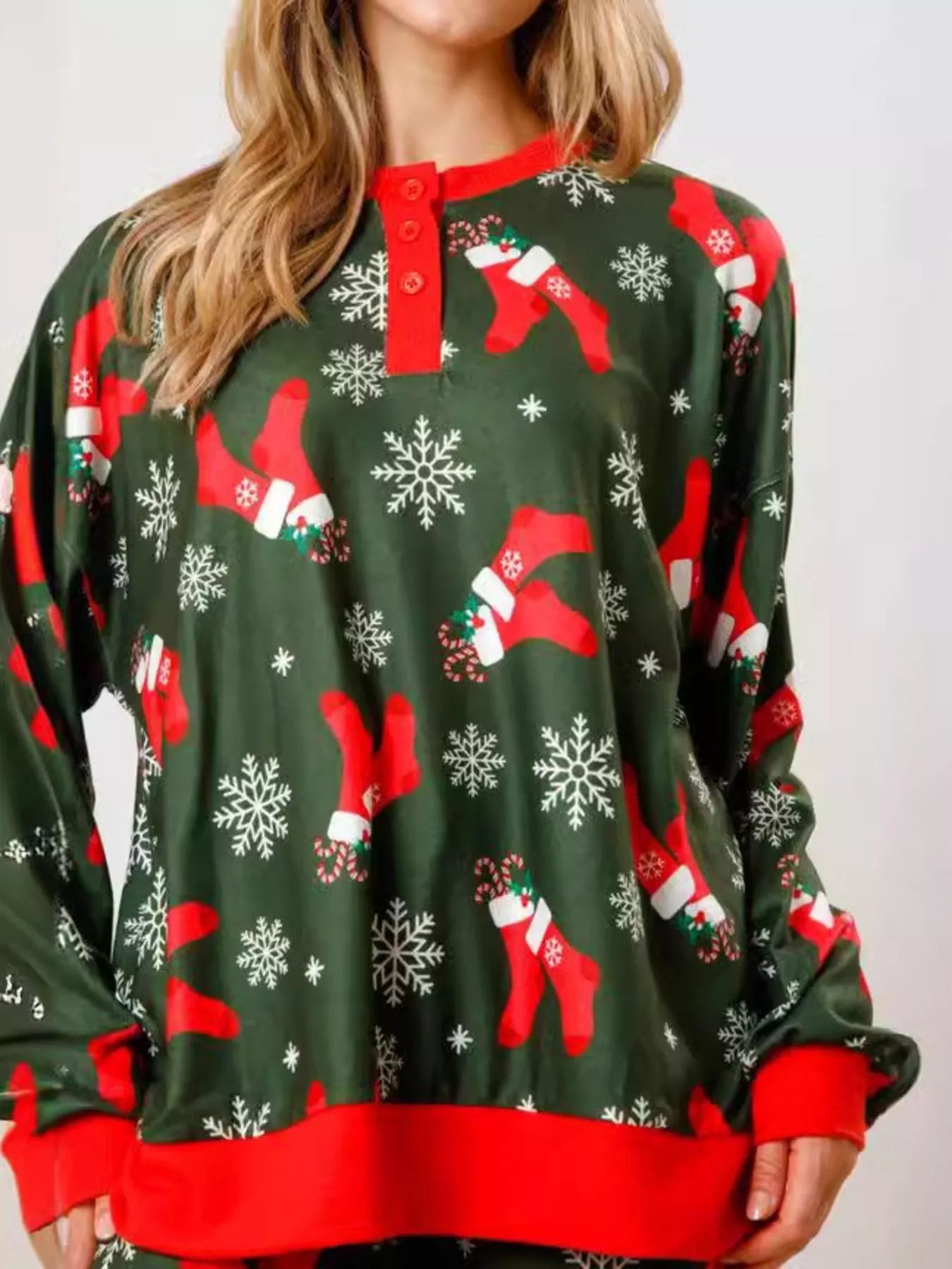 Christmas Long Sleeve Top and Pants Lounge Set OutfitFlow