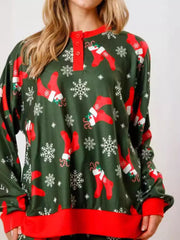 Christmas Long Sleeve Top and Pants Lounge Set OutfitFlow